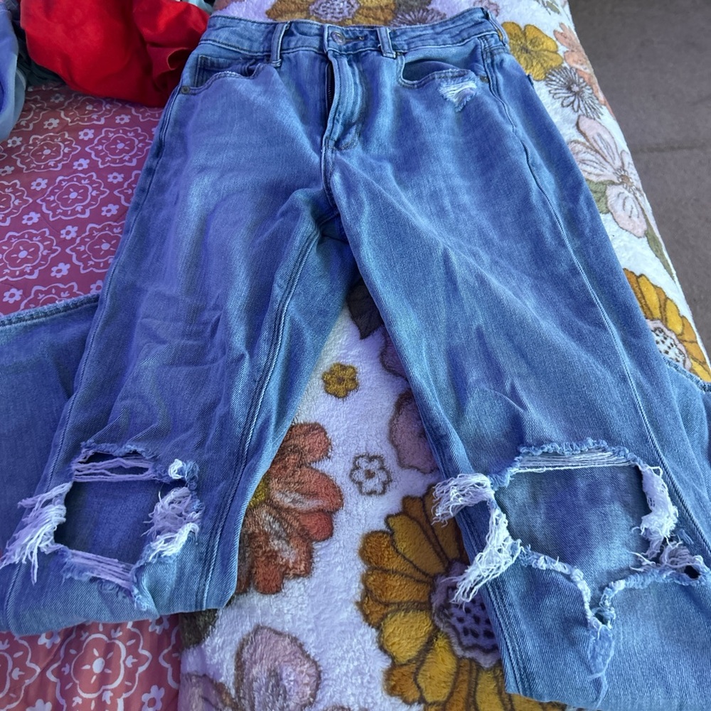 American Eagle Outfitters Ripped Blue Skinny Jeans